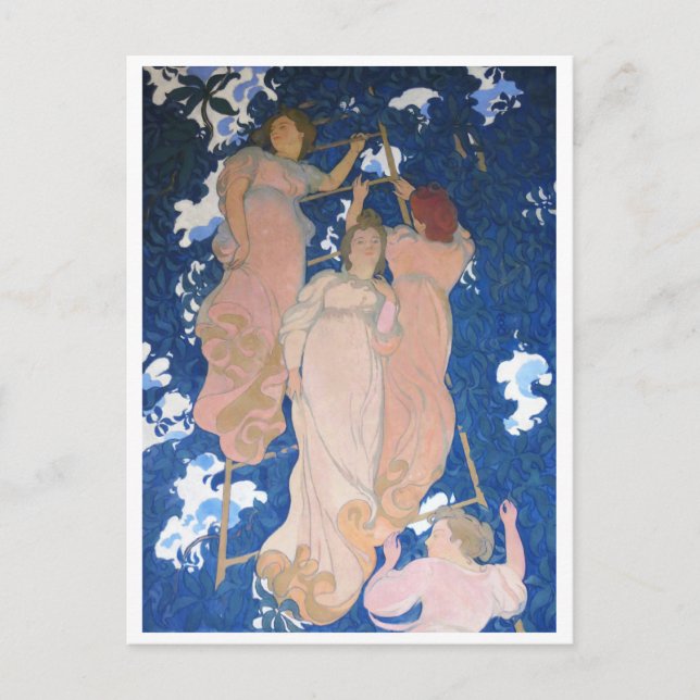 Die Ladder im Foliage, Maurice Denis Postkarte (Vorderseite)