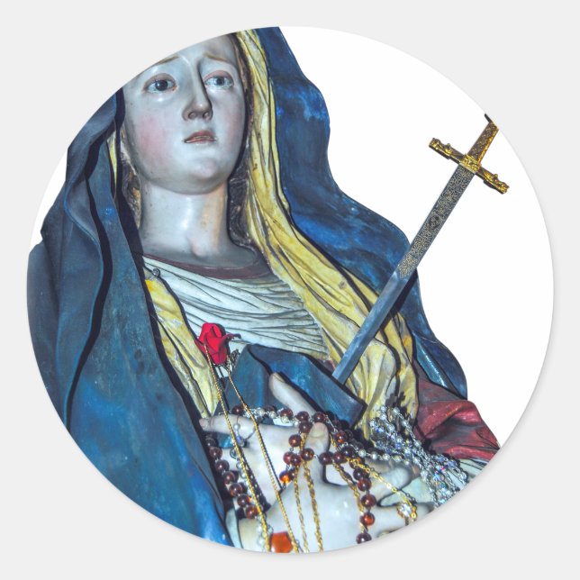 Die Lady of Sorrows Classic Round Sticker (Vorderseite)