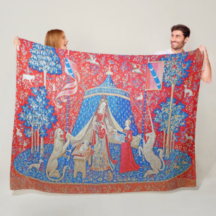 Die Lady und das Unicorn / A Mon Seul Desir Fleecedecke