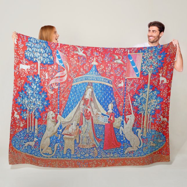 Die Lady und das Unicorn / A Mon Seul Desir Fleecedecke (Beispiel)
