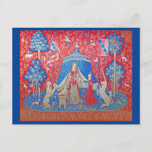 Die Lady und das Unicorn / A Mon Seul Desir Postkarte