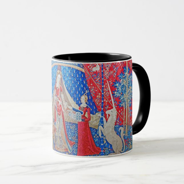Die Lady und das Unicorn / A Mon Seul Desir Tasse (VorderseiteRechts)