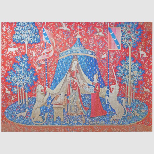 Die Lady und die Unicorn / A Mon Seul Desir Seidenpapier (Vorderseite)