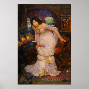 Die Lady von Shalott blickt auf Lancelot Poster