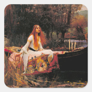 Die Lady von Shalott John William Waterhouse Quadratischer Aufkleber