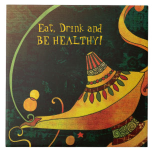 Die Lampen-Fantasie-Küchengöttin Trivet des Geni Fliese