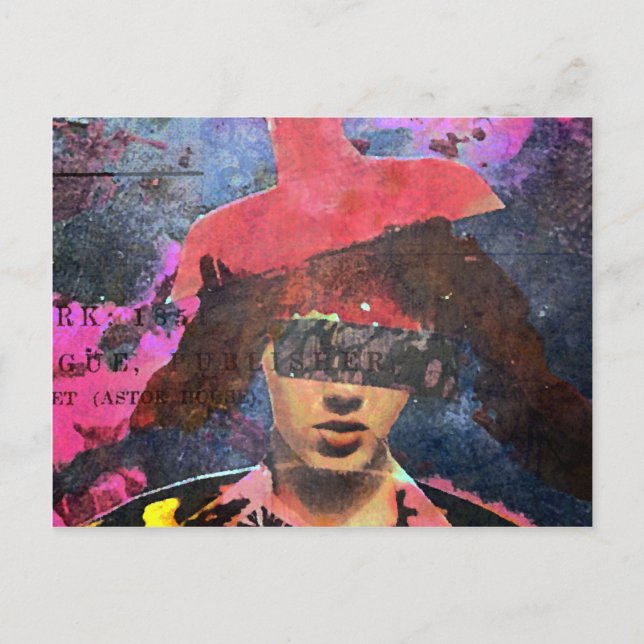 Die Lampshade Hat Lady Postkarte (Vorderseite)