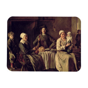 Die ländliche Familie, 1642 (Öl auf Leinwand) Magnet