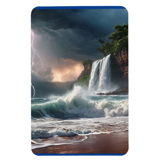 Die Landschaft der Blitzschlagwellen am Strand Magnet (Vertikal)