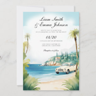Die Landschaft der Côte d'Azur lädt zur Hochzeit e Einladung