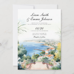 Die Landschaft der Côte d'Azur lädt zur Hochzeit e Einladung