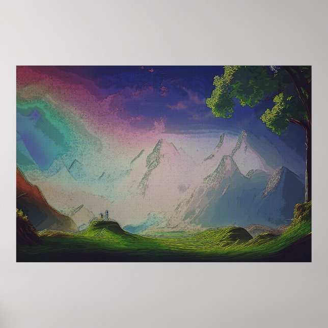 Die Landschaft einer Welt der Alien Poster (Vorne)