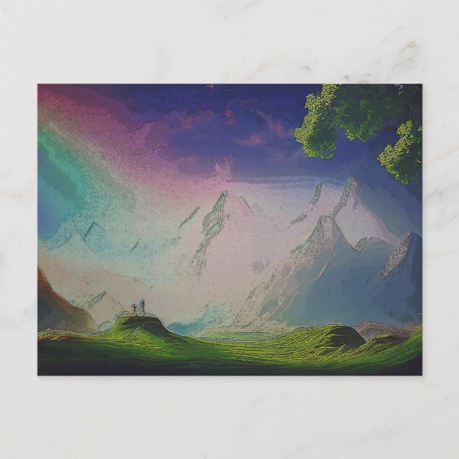 Die Landschaft einer Welt der Alien Postkarte (Vorderseite)