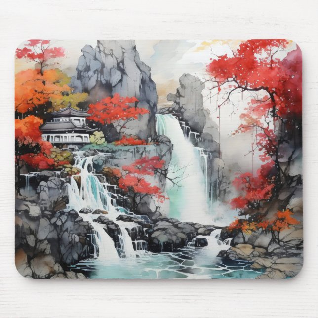 Die Landschaft im Herbst Mousepad (Vorne)