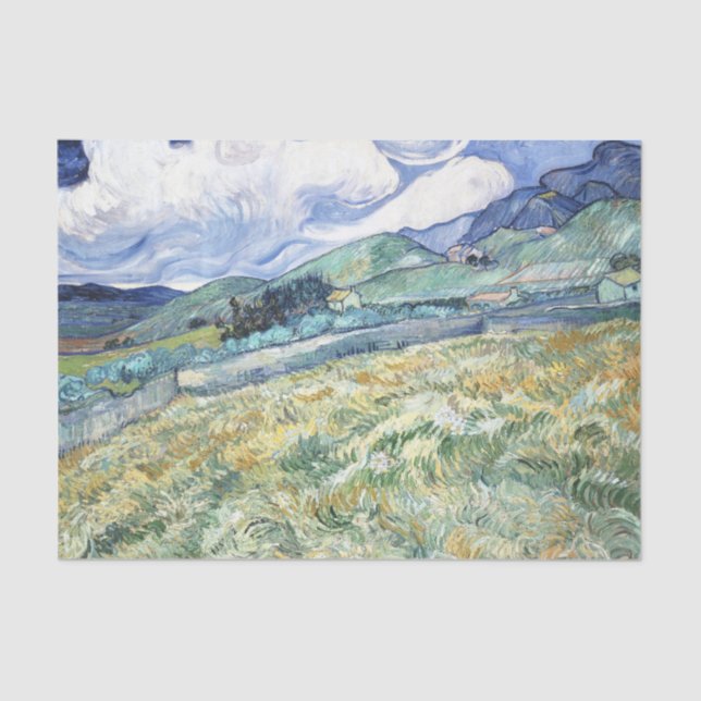Die Landschaft von Van Gogh aus Saint-Rémy Seidenpapier (Vorderseite)