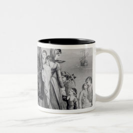 Die Landung der Pilger Zweifarbige Tasse