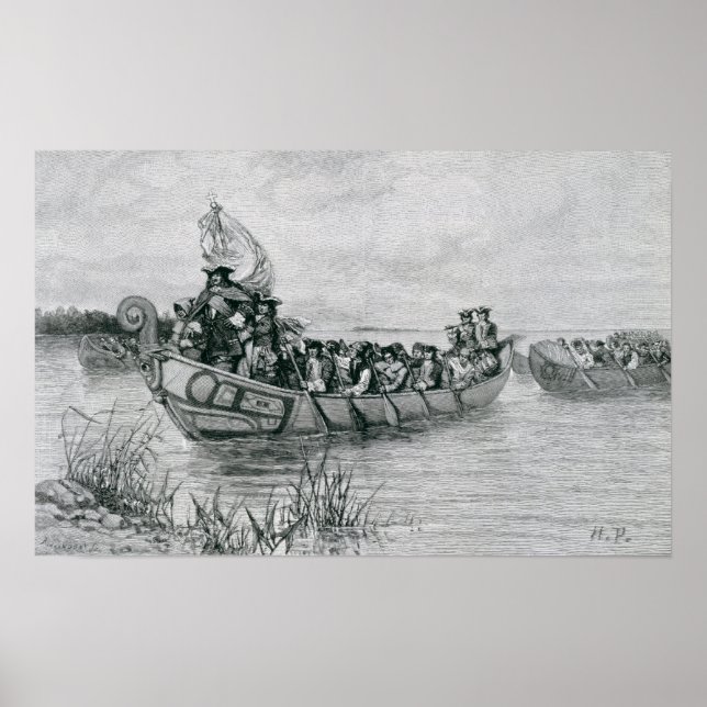 Die Landung von Cadillac Poster (Vorne)