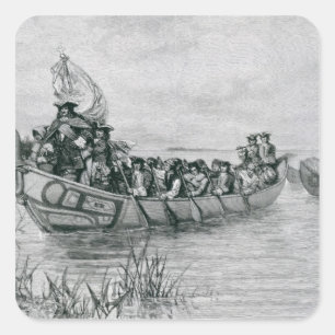 Die Landung von Cadillac Quadratischer Aufkleber