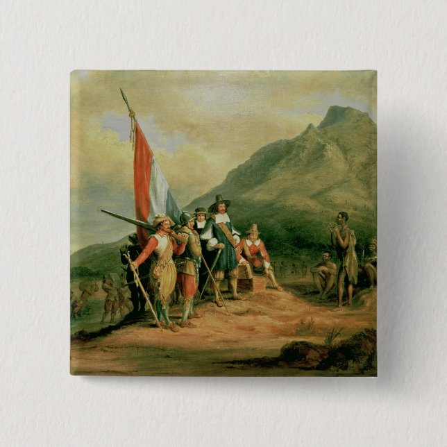 Die Landung von Jan. van Riebeeck Button (Vorderseite)