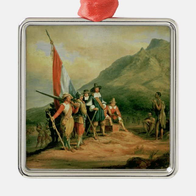 Die Landung von Jan. van Riebeeck Silbernes Ornament (Vorne)
