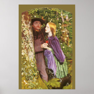 Die lange Verlobung von Arthur Hughes, Vintage Art Poster