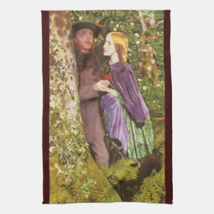 Die lange Verlobung von Arthur Hughes, Vintage Kun Geschirrtuch