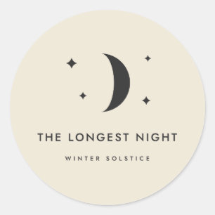 Die längste Nacht Wintersonnenwende Mond Runder Aufkleber