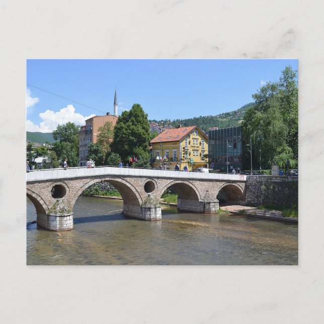Die Lateinerbrücke. Sarajevo.  Postkarte (Vorderseite)