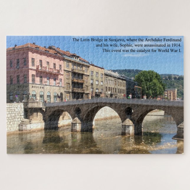 Die lateinische Brücke Sarajevo Bosnien groß Puzzle (Horizontal)