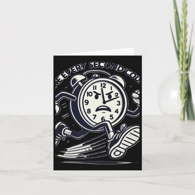 Die laufende Uhr macht jede Sekunde Zählaufkleber Karte (Vorderseite)