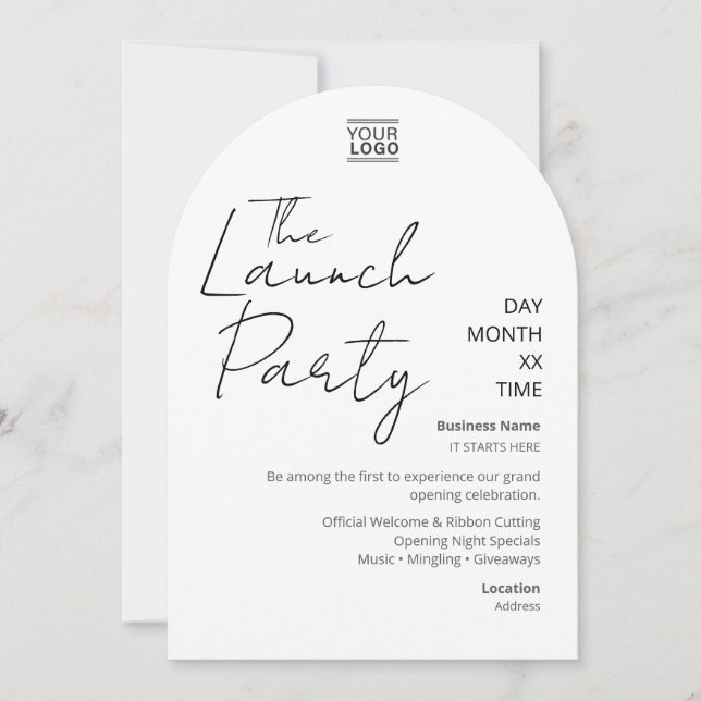 Die Launch-Party Einladung (Vorderseite)