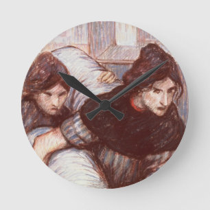 Die Laundresses, 1898 (Pastell auf Leinwand) Runde Wanduhr