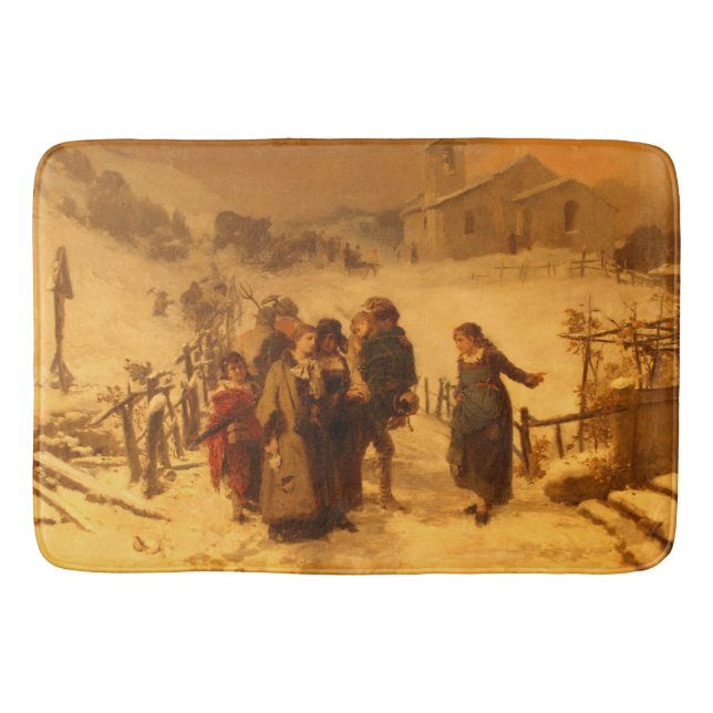 Die Lawine (von Gerolamo Induno) Badematte (Vorderseite)