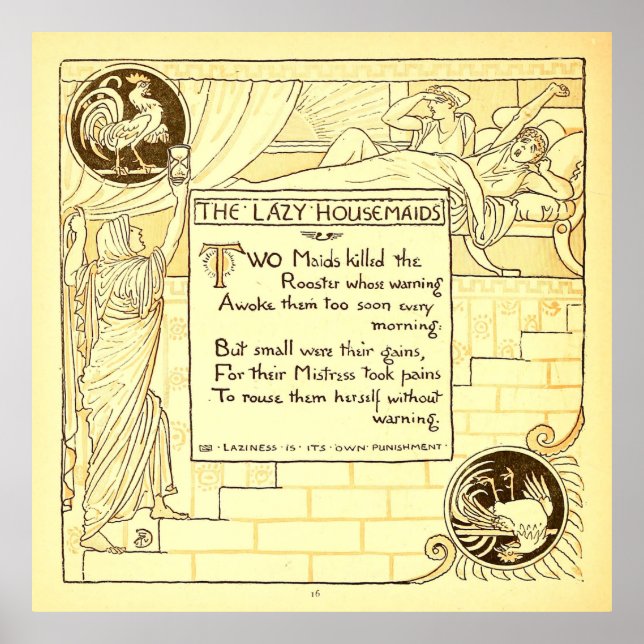 Die Lazy Housemaid Walter Crane Poster (Vorne)