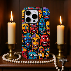 Die lebendige afrikanische Maskenmauer iPhone 16 Pro Hülle
