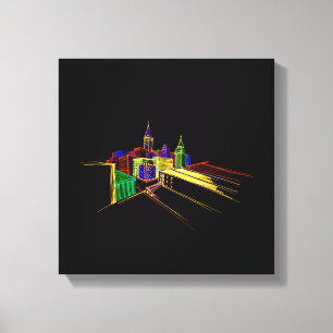 Die lebendige City Bridge ist einzigartig modern Leinwanddruck