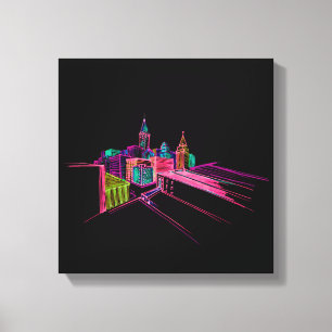 Die lebendige City Bridge ist einzigartig modern Leinwanddruck