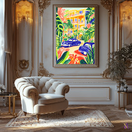 Die lebendige City Street mit den klassischen Auto Leinwanddruck