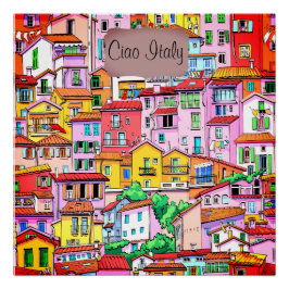 Die lebendige italienische Fassade Poster