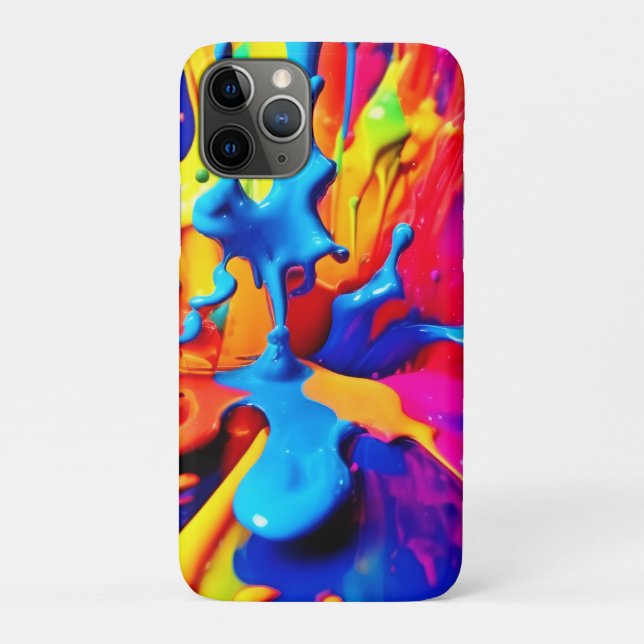 Die lebendige Paint Splash Kunst in feinen Farben Case-Mate iPhone Hülle (Rückseite)