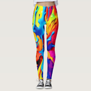 Die lebendige Paint Splash Kunst in feinen Farben Leggings