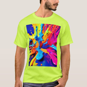 Die lebendige Paint Splash Kunst in feinen Farben T-Shirt