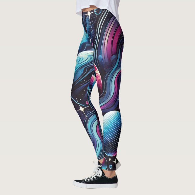 Die lebendige Planetengalaxie Leggings (Links)
