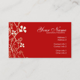 Die lebendige Red Florali Business Card Visitenkarte