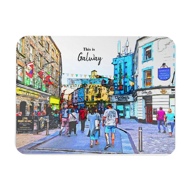Die lebendige Stadt Galway-Irland Magnet (Horizontal)