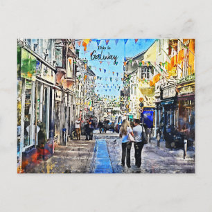 Die lebendige Stadt Galway-Irland Postkarte