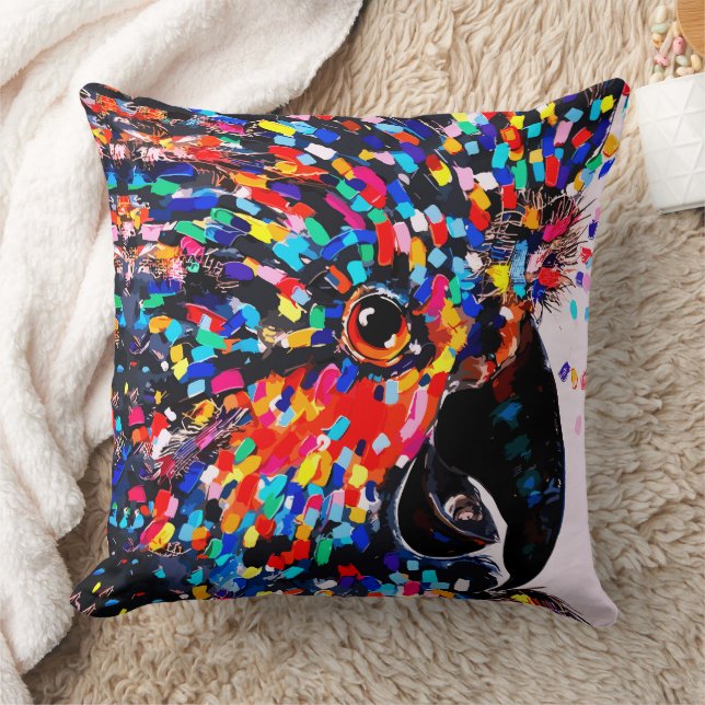 Die lebendige Tropical Bird Wall Art in Expression Kissen (Decke)