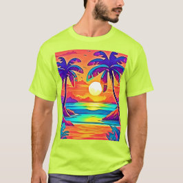 Die lebendige tropische Sonnenuntergangsart T-Shirt