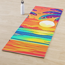 Die lebendige tropische Sonnenuntergangsart Yogamatte