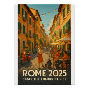 Die lebendigen Straßen der Trastevere Kunst Poster